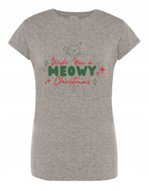 T-Shirt damski nadruk Kocie Święta Kot r.S