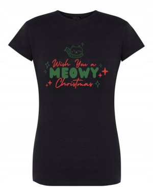 T-Shirt damski nadruk Kocie Święta Kot r.XL