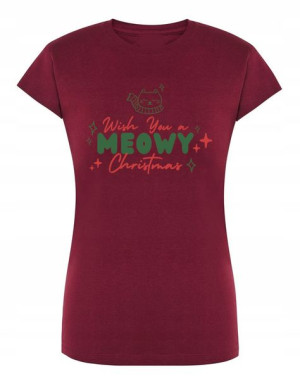 T-Shirt damski nadruk Kocie Święta Kot r.XL