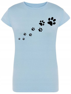 T-Shirt damski nadruk Kocie łapki Rozm.M