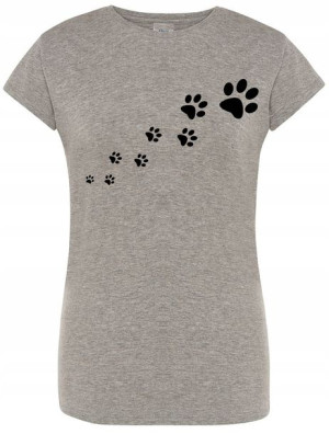 T-Shirt damski nadruk Kocie łapki Rozm.M