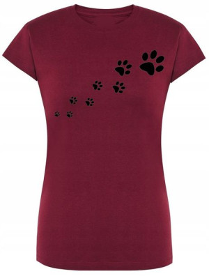 T-Shirt damski nadruk Kocie łapki Rozm.S