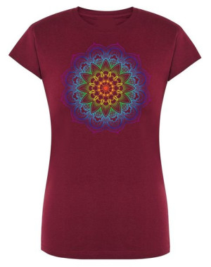 T-Shirt damski nadruk kolorowa Mandala r.L