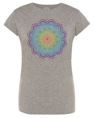 T-Shirt damski nadruk kolorowa Mandala r.M