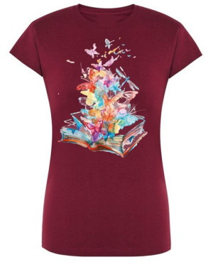 T-Shirt damski nadruk Kolorowe Książki R.XL