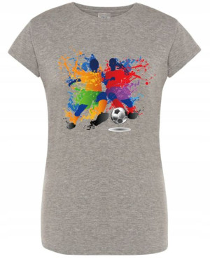 T-Shirt damski nadruk Kolorowy Piłkarz R.L