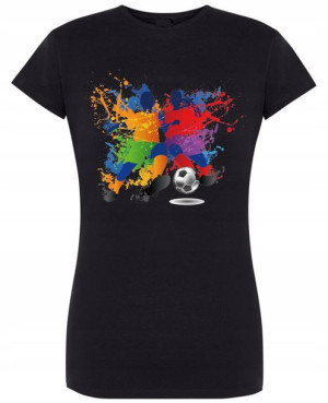 T-Shirt damski nadruk Kolorowy Piłkarz R.XXL