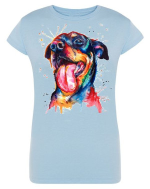 T-Shirt damski nadruk kolorowy ROTTWEILER r.XL