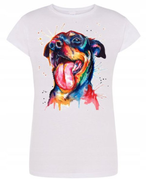 T-Shirt damski nadruk kolorowy ROTTWEILER r.XXL