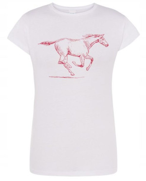 T-Shirt damski nadruk KOŃ galop Rozm.L