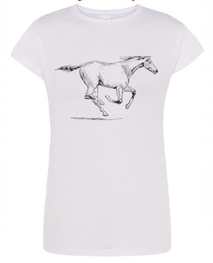 T-Shirt damski nadruk KOŃ galop Rozm.L
