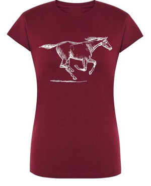 T-Shirt damski nadruk KOŃ galop Rozm.M