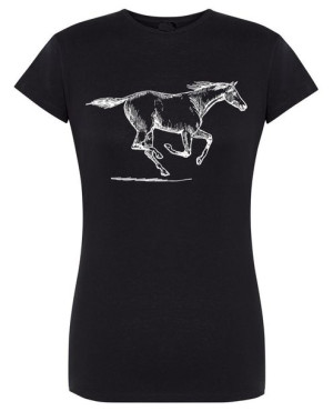 T-Shirt damski nadruk KOŃ galop Rozm.XL
