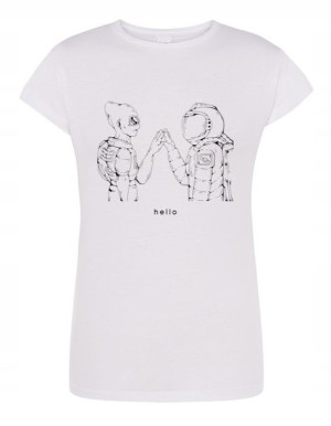 T-Shirt damski nadruk KOSMITA SPOTKANIE r.S