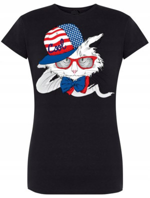 T-Shirt damski nadruk Kot Amerykanin Rozm.XXL