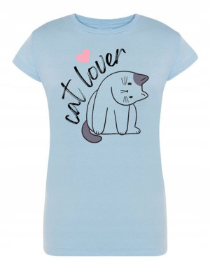 T-Shirt damski nadruk KOT MIŁOŚC Cat Love r.S