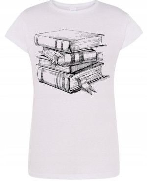 T-Shirt damski nadruk Książki R.L