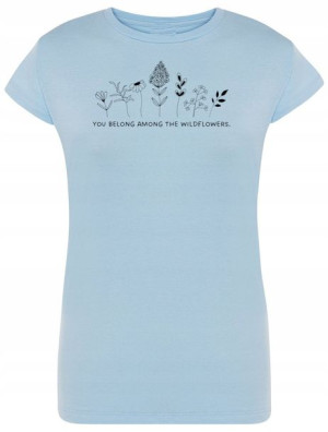 T-Shirt damski nadruk KWIATKI KWIATY r.XL