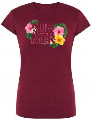 T-Shirt damski nadruk kwiaty SUMMER r.M