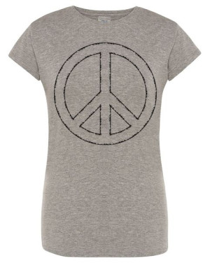 T-Shirt damski nadruk logo POKÓJ PEACE r.M