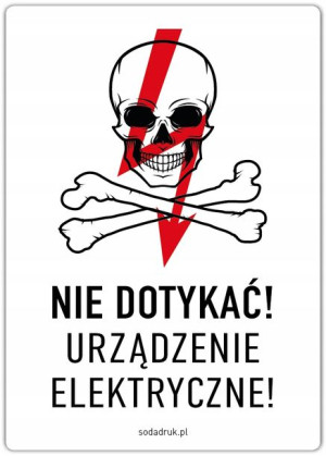 Nie dotykać! Urządzenie elektryczne! 74x105 mm