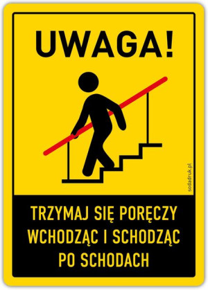 Trzymaj się poręczy wchodząc po schodach A6