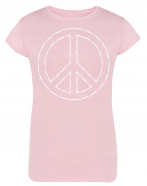 T-Shirt damski nadruk logo POKÓJ PEACE r.XXL