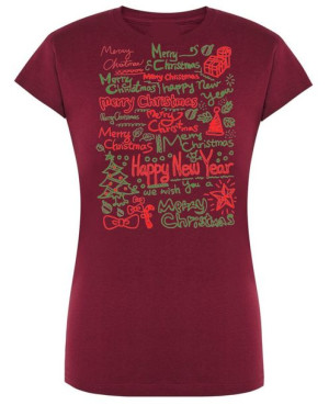 T-Shirt damski nadruk Merry Christmas R.S