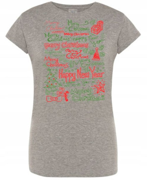 T-Shirt damski nadruk Merry Christmas R.XL