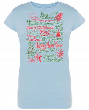 T-Shirt damski nadruk Merry Christmas R.XL