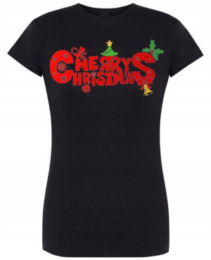 T-Shirt damski nadruk Merry Christmas Święta R.M