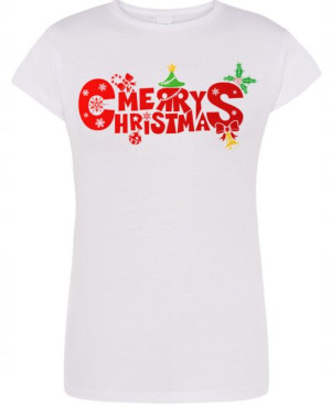 T-Shirt damski nadruk Merry Christmas Święta R.M