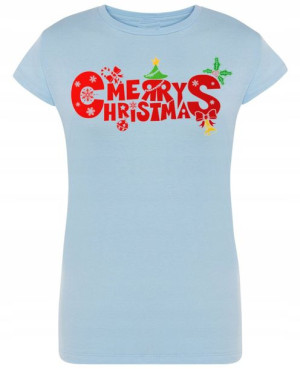 T-Shirt damski nadruk Merry Christmas Święta R.S
