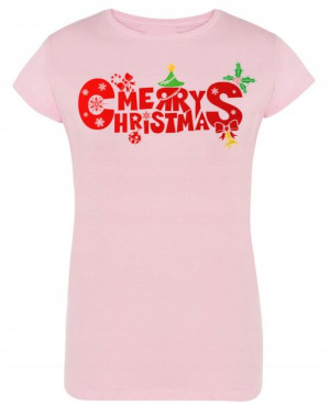 T-Shirt damski nadruk Merry Christmas Święta R.XL
