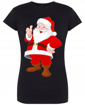 T-Shirt damski nadruk Mikołaj Boże Narodzenie L