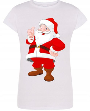 T-Shirt damski nadruk Mikołaj Boże Narodzenie L