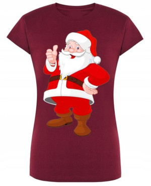 T-Shirt damski nadruk Mikołaj Boże Narodzenie XL