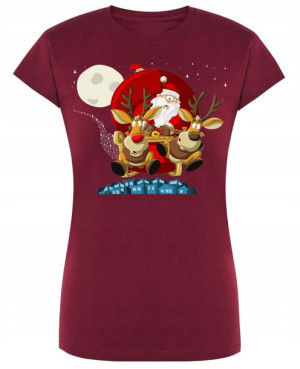 T-Shirt damski nadruk Mikołaj R.XXL