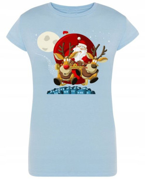 T-Shirt damski nadruk Mikołaj R.XXL
