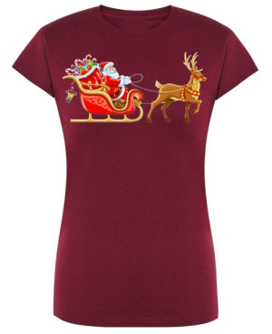 T-Shirt damski nadruk Mikołaj Sanie Święta R.XXL