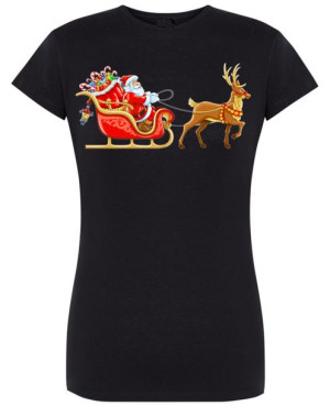 T-Shirt damski nadruk Mikołaj Sanie Święta R.XXL