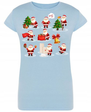 T-Shirt damski nadruk Mikołaj Święta Prezent R.XXL