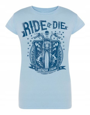 T-Shirt damski nadruk MOTOCYKL Ride or Die r. M