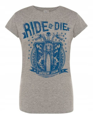 T-Shirt damski nadruk MOTOCYKL Ride or Die r. M