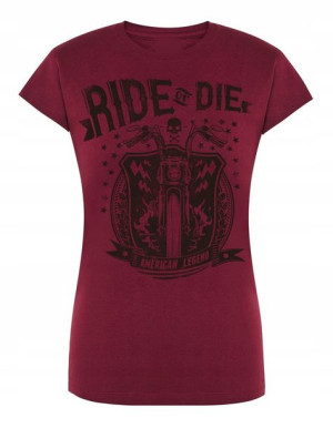 T-Shirt damski nadruk MOTOCYKL Ride or Die r. XXL