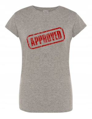 T-Shirt damski nadruk napis APPROVED r.L