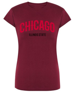 T-Shirt damski nadruk napis CHICAGO r.M