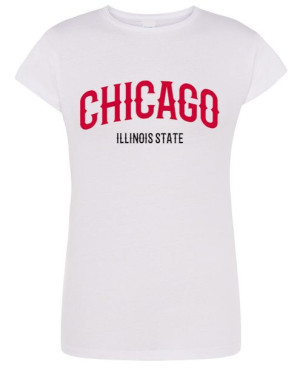 T-Shirt damski nadruk napis CHICAGO r.XXL