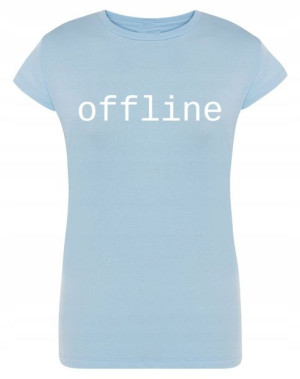 T-Shirt damski nadruk napis OFFLINE R.M