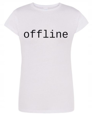 T-Shirt damski nadruk napis OFFLINE R.M